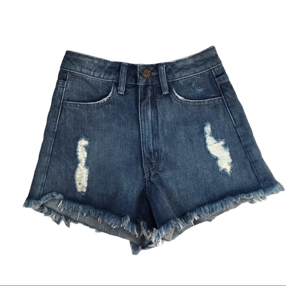 Show Me Your MuMu Houston Denim Short Palm Trees - Picture 2 of 11